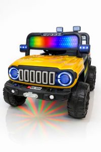 Premium Kids Electric Jeep 4x4 Ride-On Car with Rainbow LED Panel