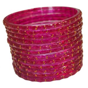 Pink Glitter Bangle Set